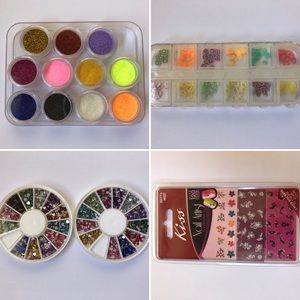 5 Piece Nail Embellishment Bundle -Fimo Rhinestone